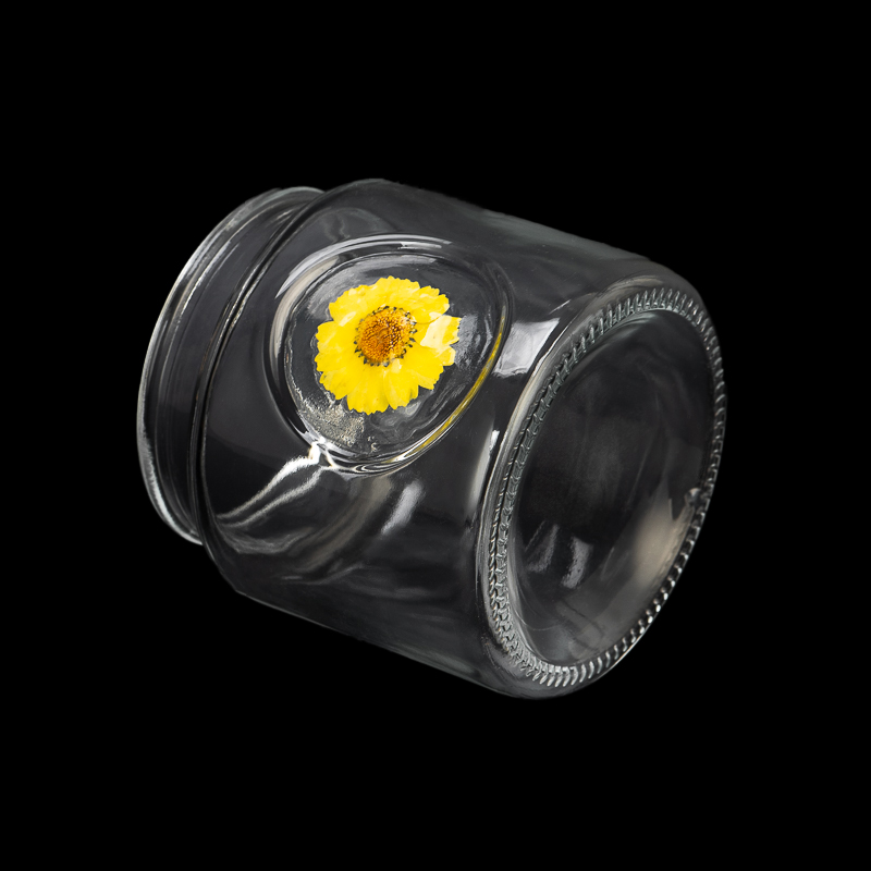 Creative Design Flower Decor Glass Jar Empty Candle Vessel Creative Design Flower Decor Glass Jar Empty Candle Vessel