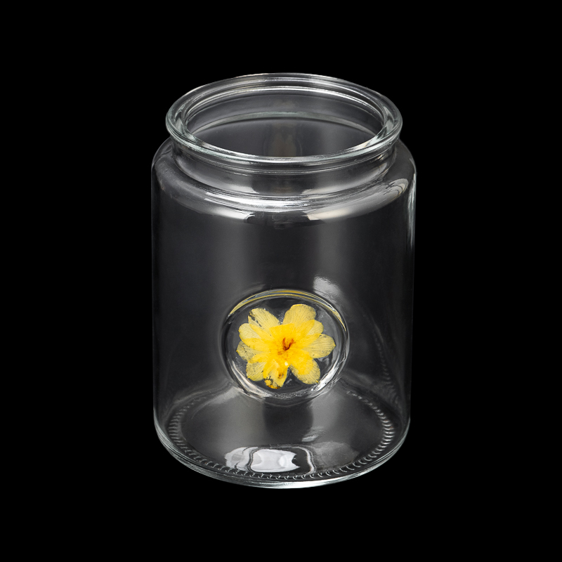 heimilisskreyting 20oz kertakrukka úr gleri með blómi