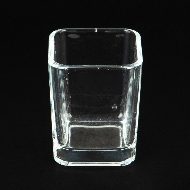 Supplier 8oz square glass candle jars