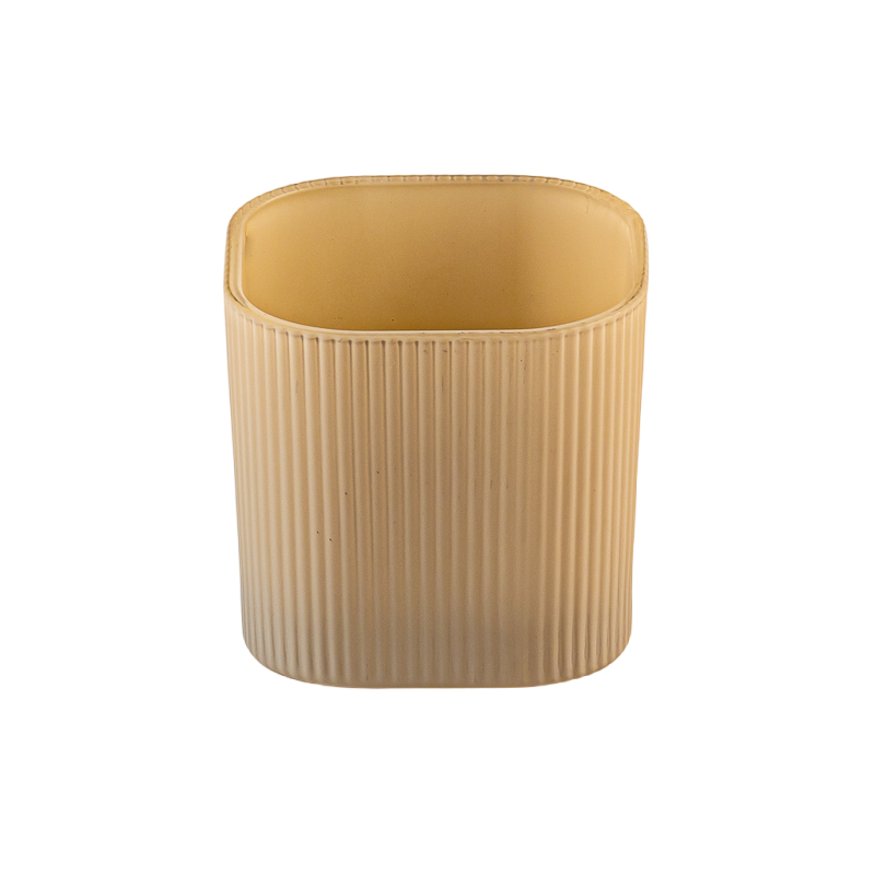 Veleprodajne staklene staklenke za svijeće s trakama Rebraste posude za aromaterapijske svijeće za uređenje doma
