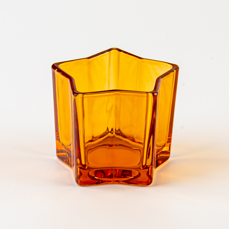 热销迷你琥珀星玻璃蜡烛罐