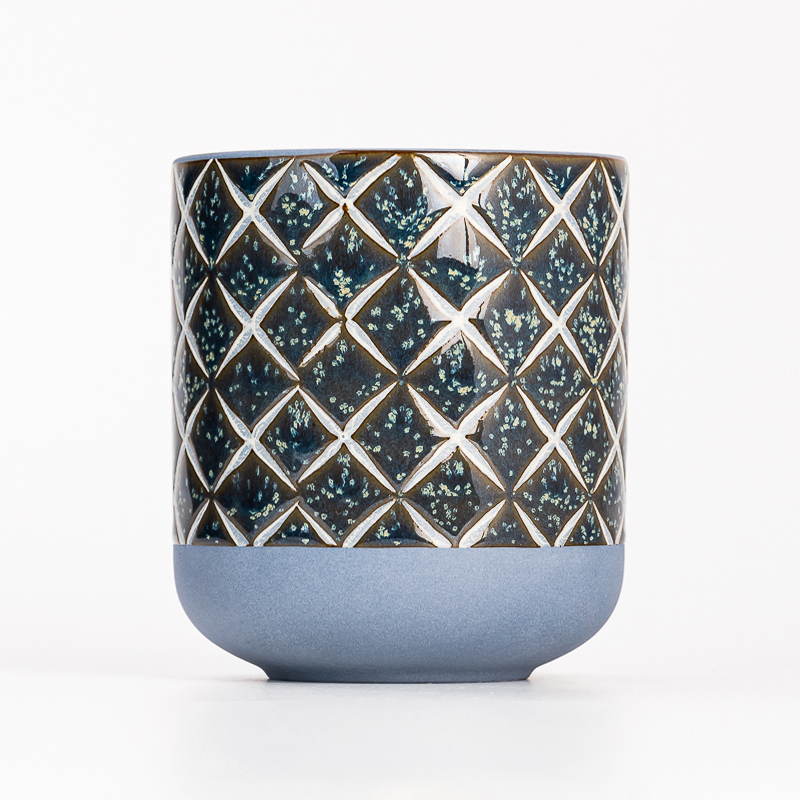 Pot de bougie en céramique vide à fond rond de style à la mode pour verser la cire