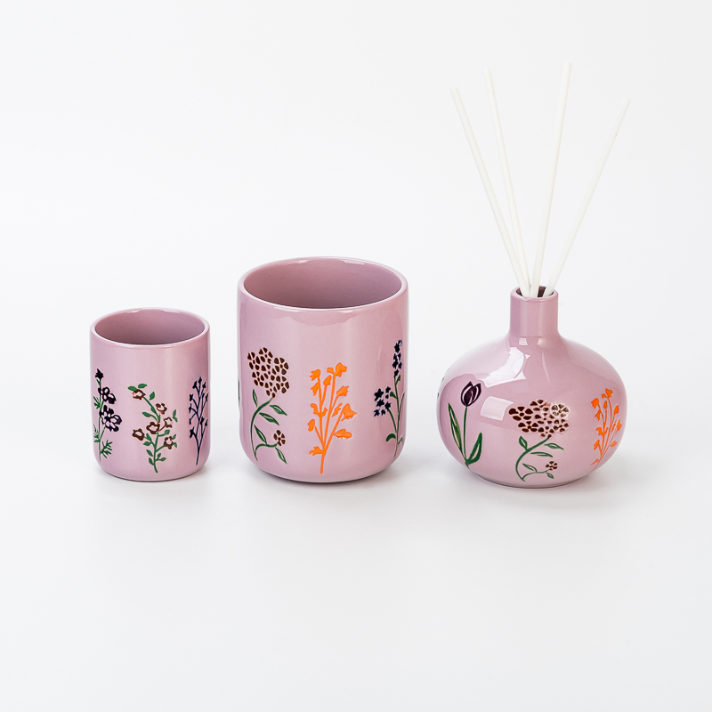 12oz printing logo ceramic candle vessel 