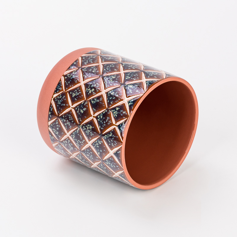 Bougeoir en céramique d'impression personnalisée de décoration intérieure en gros 480 ml