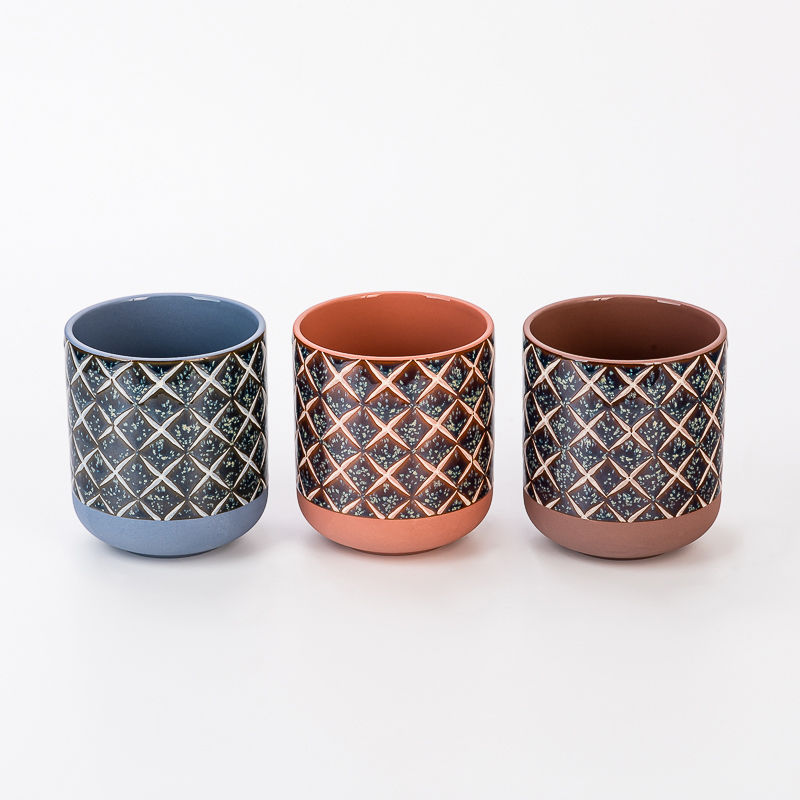 Pot de bougie en céramique vide de luxe unique personnalisé en gros de 480 ml