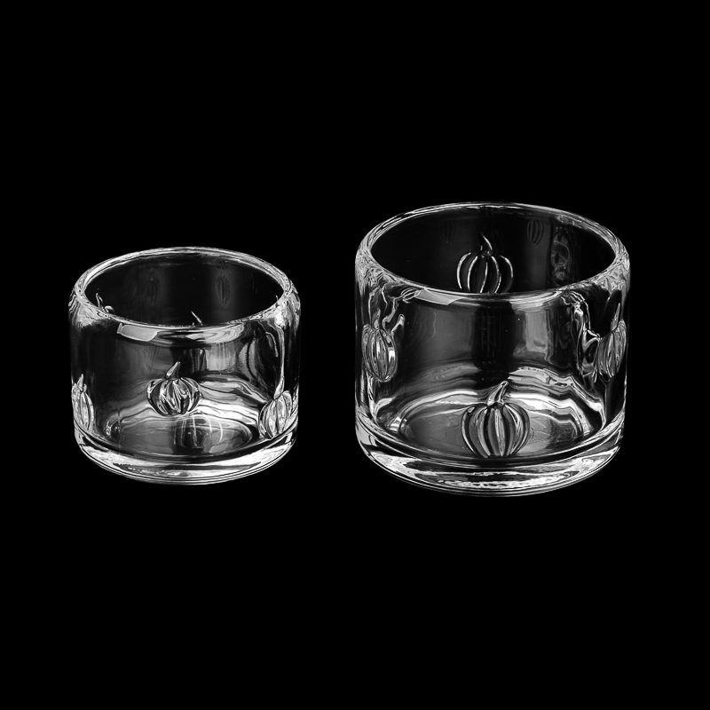 Wholesale 345ml Round Thicker Wall Glass Candle Jar With Custom Pattern