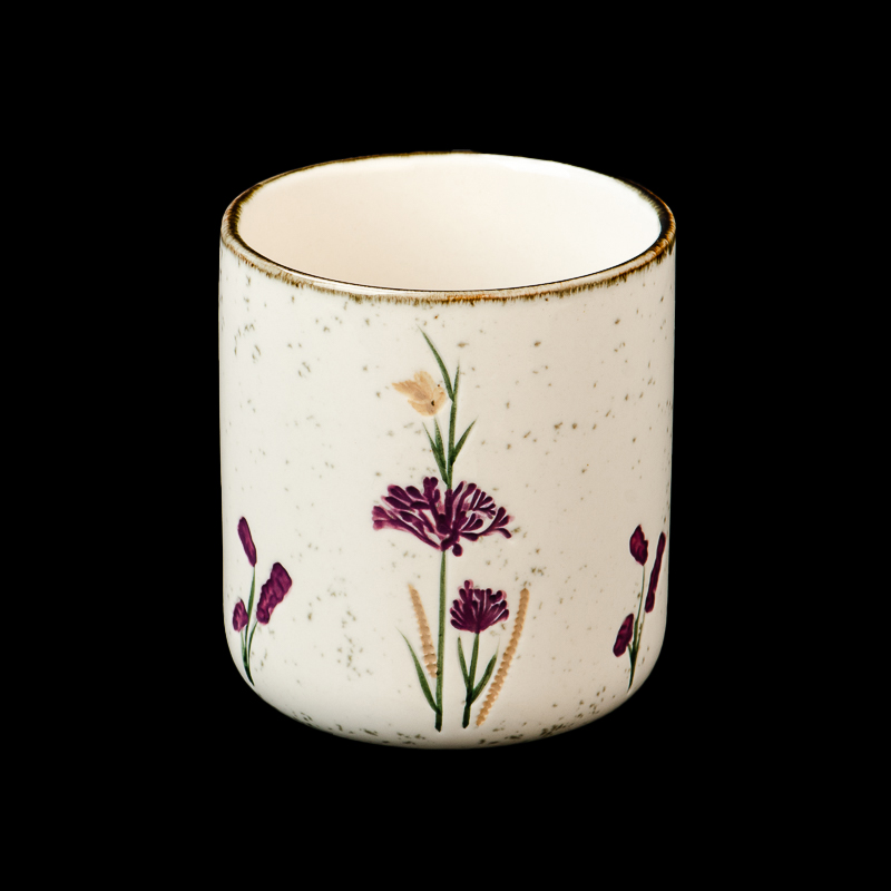 Pot de bougie en céramique de fleur de ventes chaudes