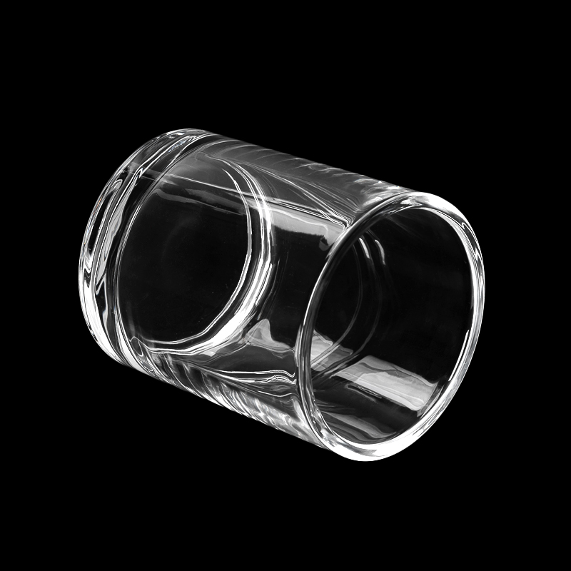 批发 10 盎司全新直线玻璃蜡烛罐