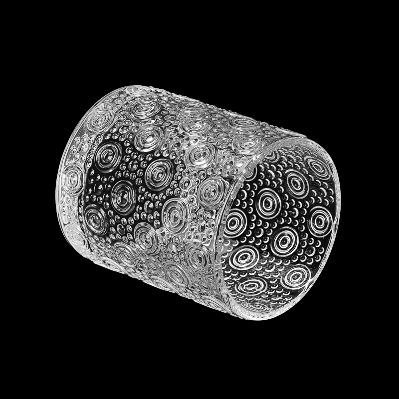 供应商 8 盎司 10 盎司全新海关图案直线玻璃蜡烛罐