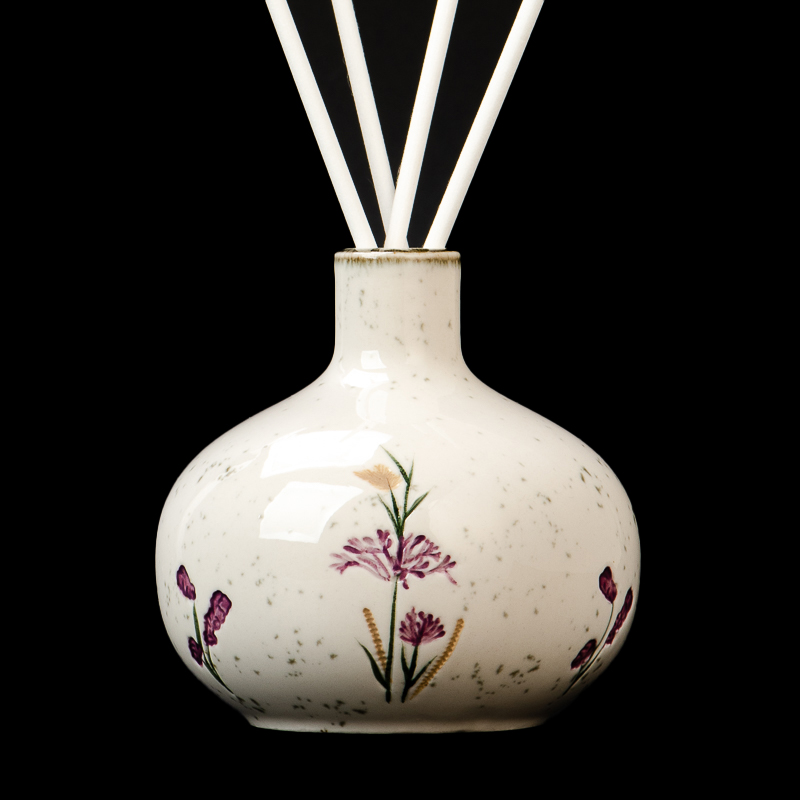 330ml Ceramic Bottle Aroma Reed Diffuser Custom Violet Leaf Ceramic Diffuser Bottle