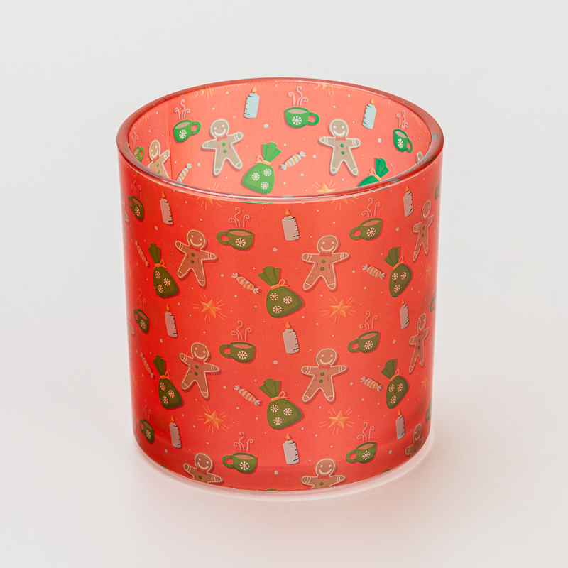 Comercio al por mayor 2oz 5oz 8oz 10oz 12oz recientemente Christimas Series Design Portavelas de vidrio