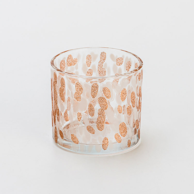 Wholesaling Elegant Decal Artistic PatternTransparent Glass Candle Jar for Home, Wedding & Party Decor