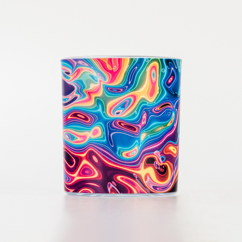 vacances 8 oz tout autour des pots de bougies en verre d'illustration