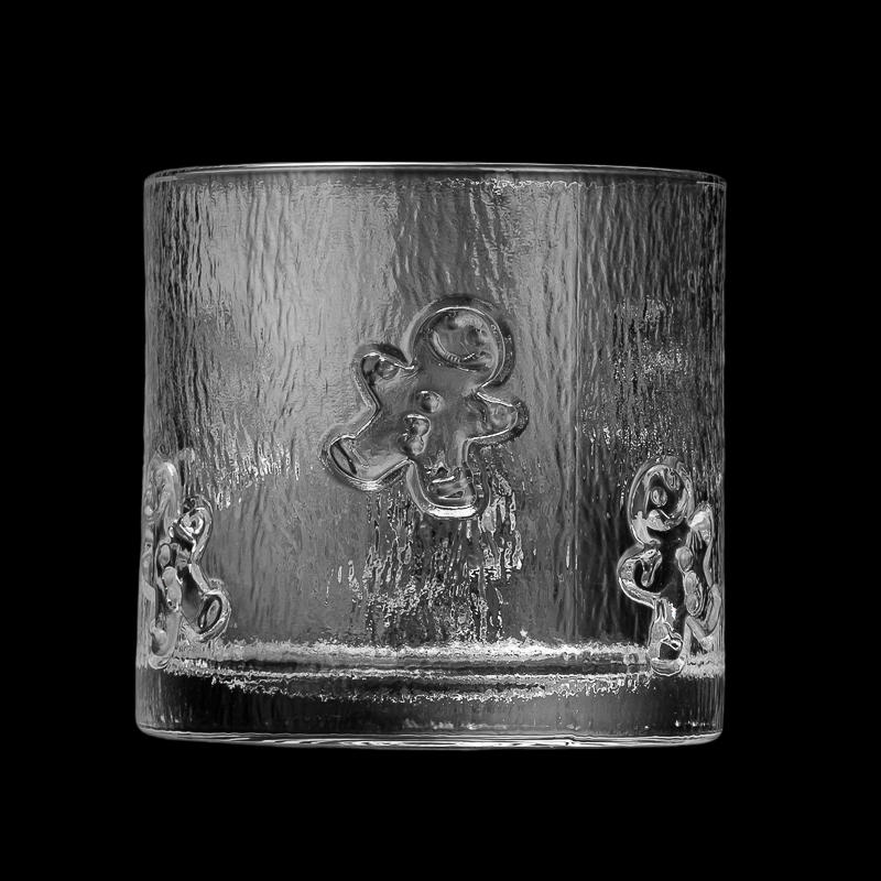 Ανάγλυφο Snowman Clear Glass Candle Jar Αρωματικό Κηροπήγιο για Χριστουγεννιάτικα Πασχαλινά πάρτι