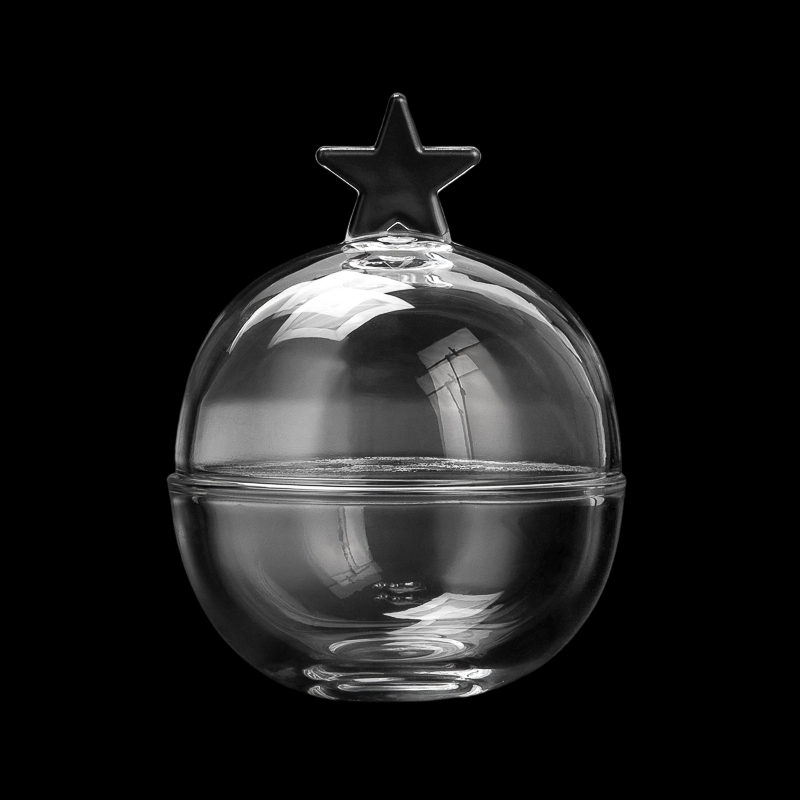 Popular Round Style 250ml Clear Glass Candle Jar with Matching Lid for Scented Candles and Modern Home Decoration