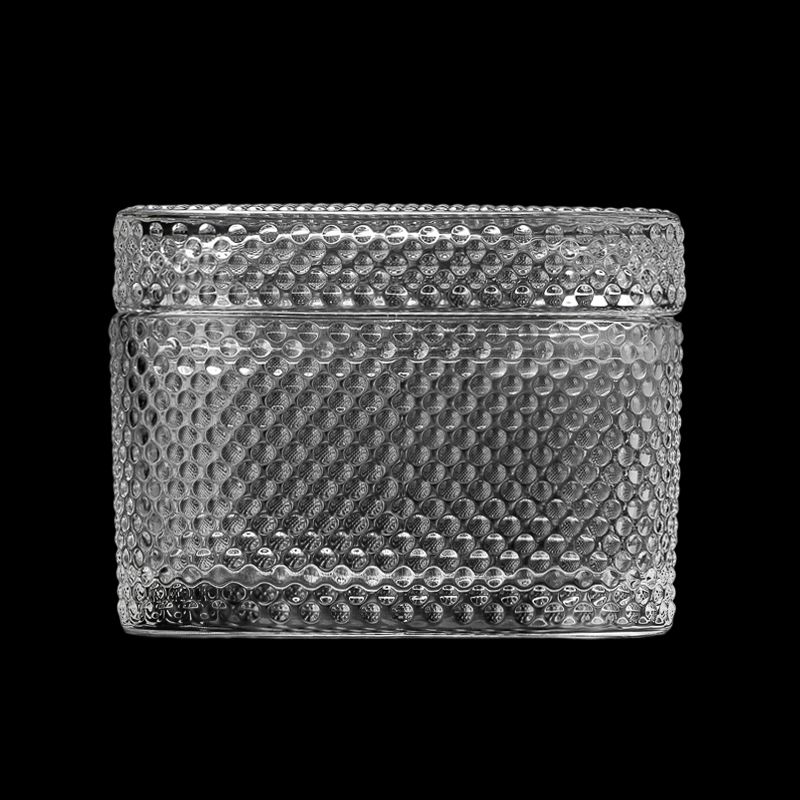 Unique Glass Candle Box With Lids Custom Color Glass Candle Jar With Lids