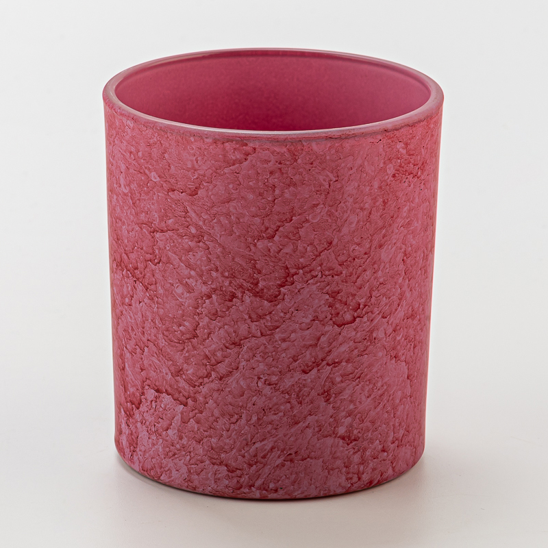 Popular Matte Red Spraying 8oz Glass Candle Jar with Custom Printing Durable for Home Decor Use