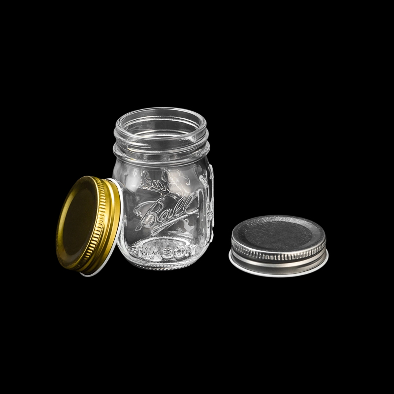 Moderna präglade glasljusstakar med metalllock 142 ml anpassningsbar färg för heminredning