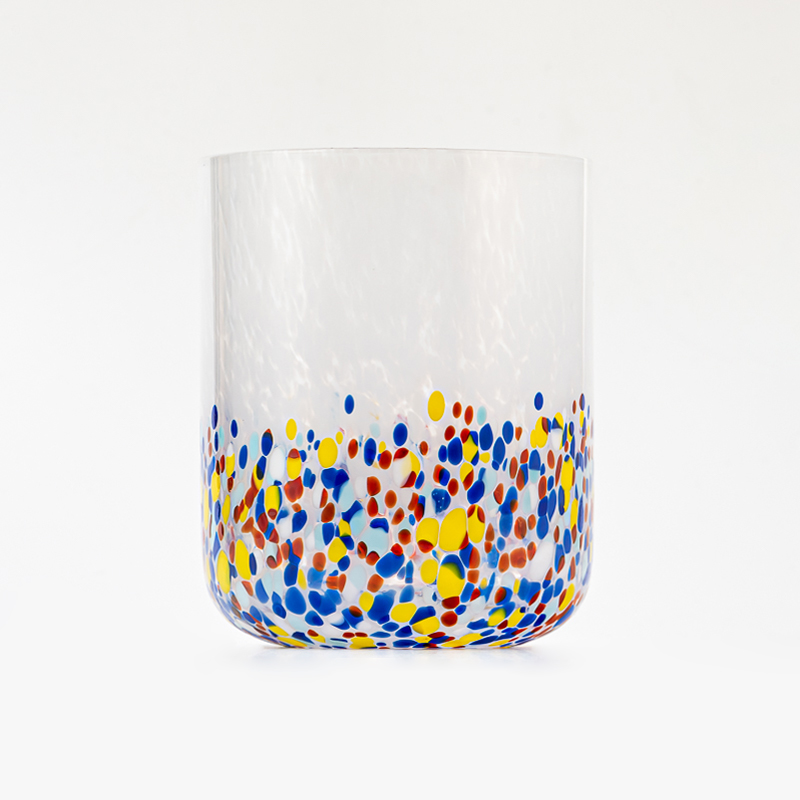 Candeleros de cristal manuales de cristal coloridos del tarro 11oz 400ml de la vela de la decoración casera