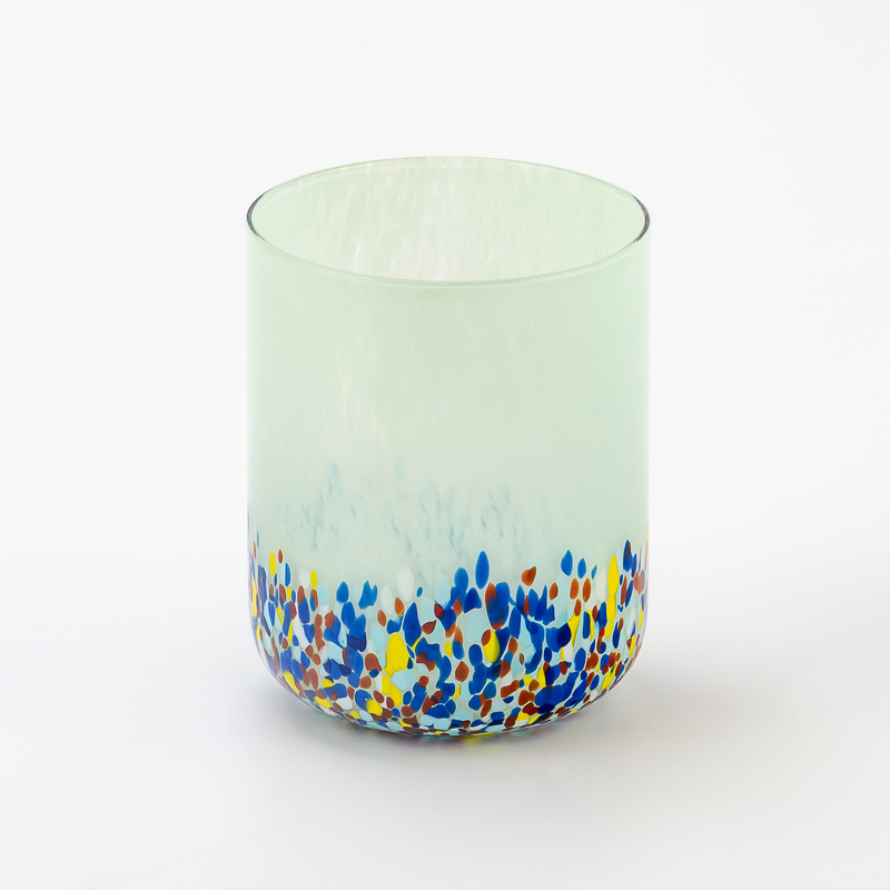Χονδρική 8 oz 10 oz 12 oz Colorful Glass Candle Βάζα Εγχειρίδιο Glass Candle Vessel