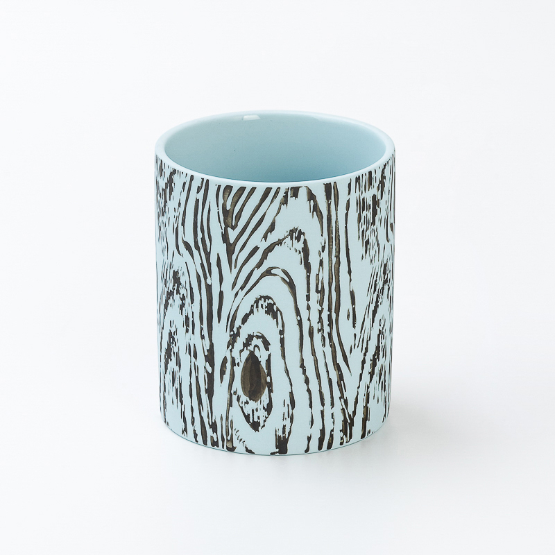 Wholesale Unique Tree Bark Effect Ceramic Candle Jars
