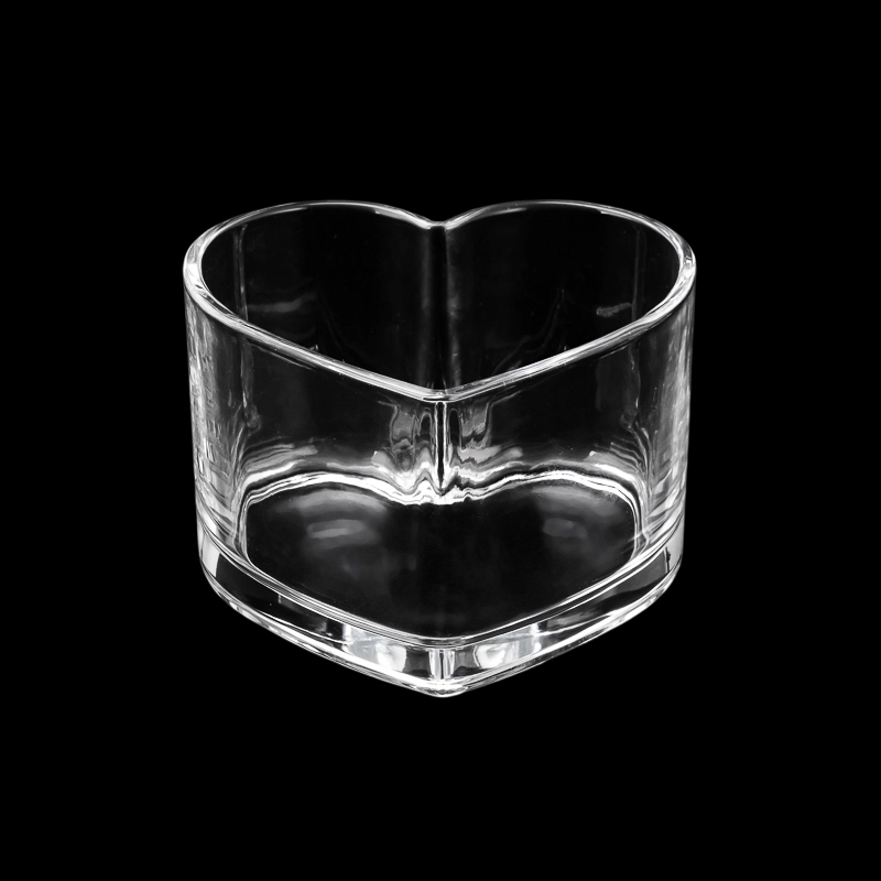 Heart Shaped Glass Candle Holders for 15oz candle filling