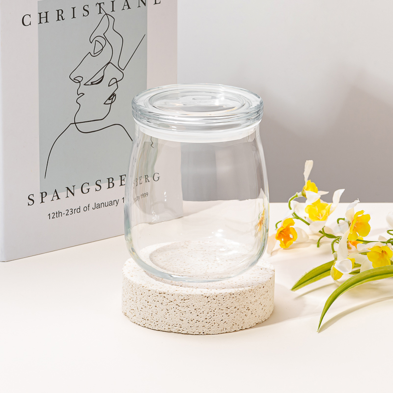 Wholesale Glass Candle Jar na may Glass Lid 595ml para sa Mga Candle Brand