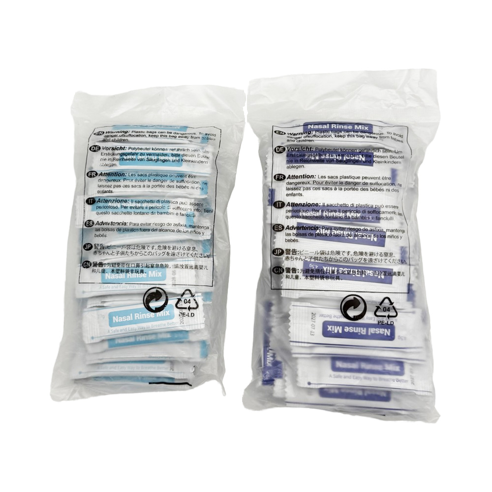 Sůl na vyplachování nosu 0,9% fyziologický roztok pro Neti Pot čistič nosních lahví 2,7 g/4,5 g CE certifikovaná 3letá trvanlivost pro nos