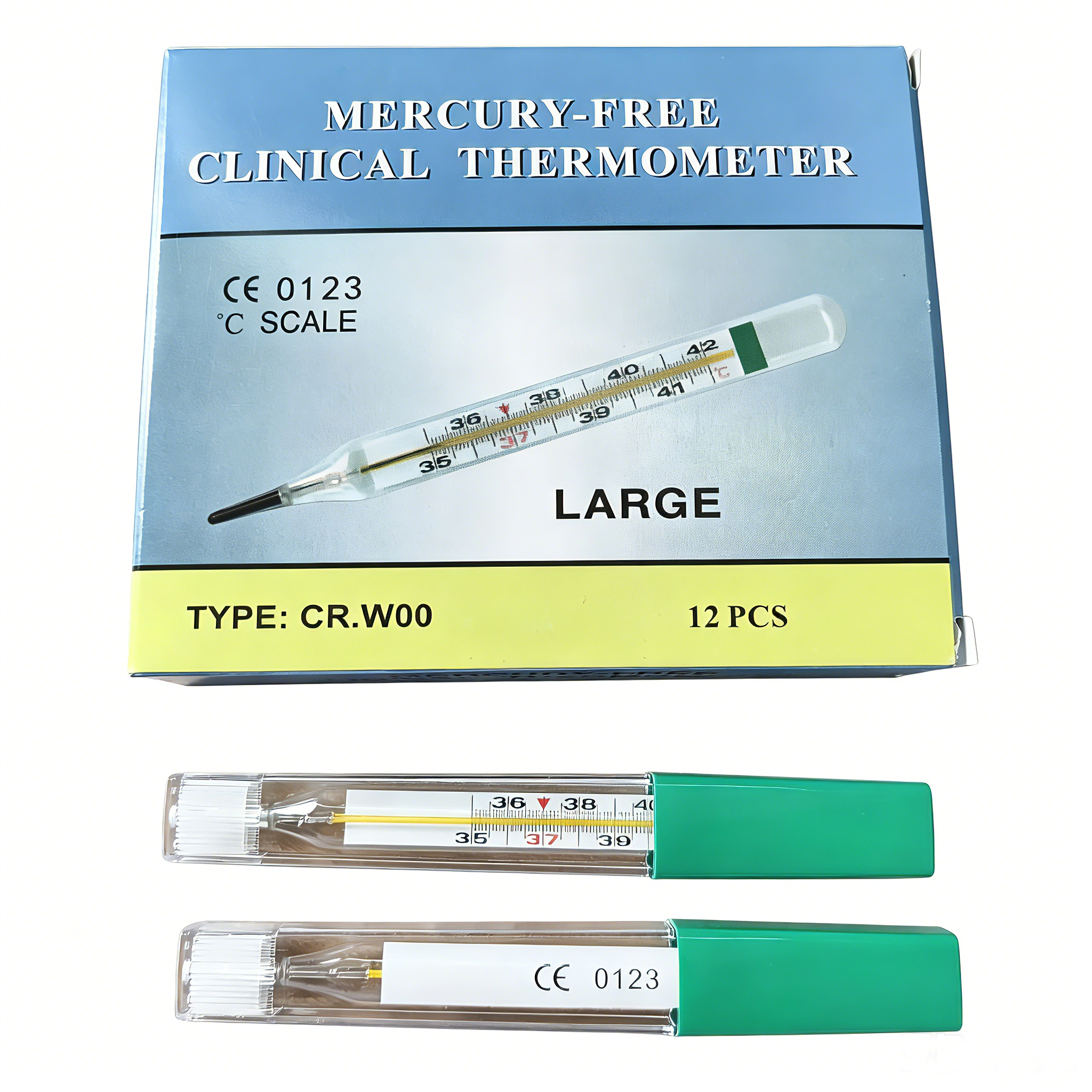 Hot Selling High Quality Safe Non-Toxic Armpit Medical Mercury Free Clinical Glass Thermometer