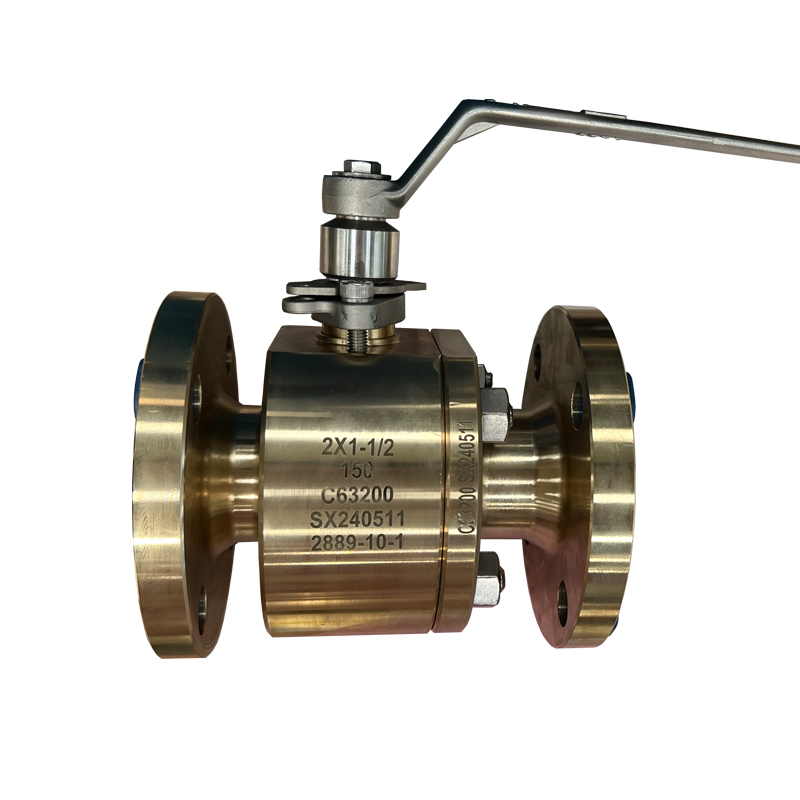 Válvula de bola de 2'' x 1 1/2'' 150LB ASTM B150 C63200 asiento RPTFE brida FF válvula de bola de operación de palanca flotante de puerto completo - COPIA - lamjba