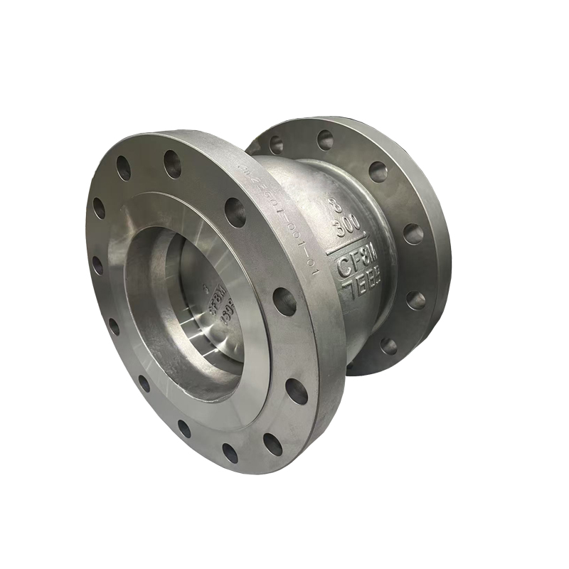 8'' 300LB CF8M metal seat RF flange full port axial flow check valve -02