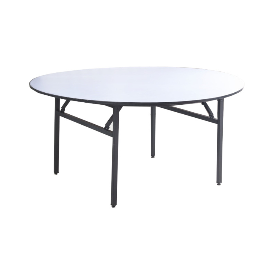 Modern 1.8m Diameter White PVC Foam Top and Steel Leg Folding Table for Party or Wedding Plastic Round Table
