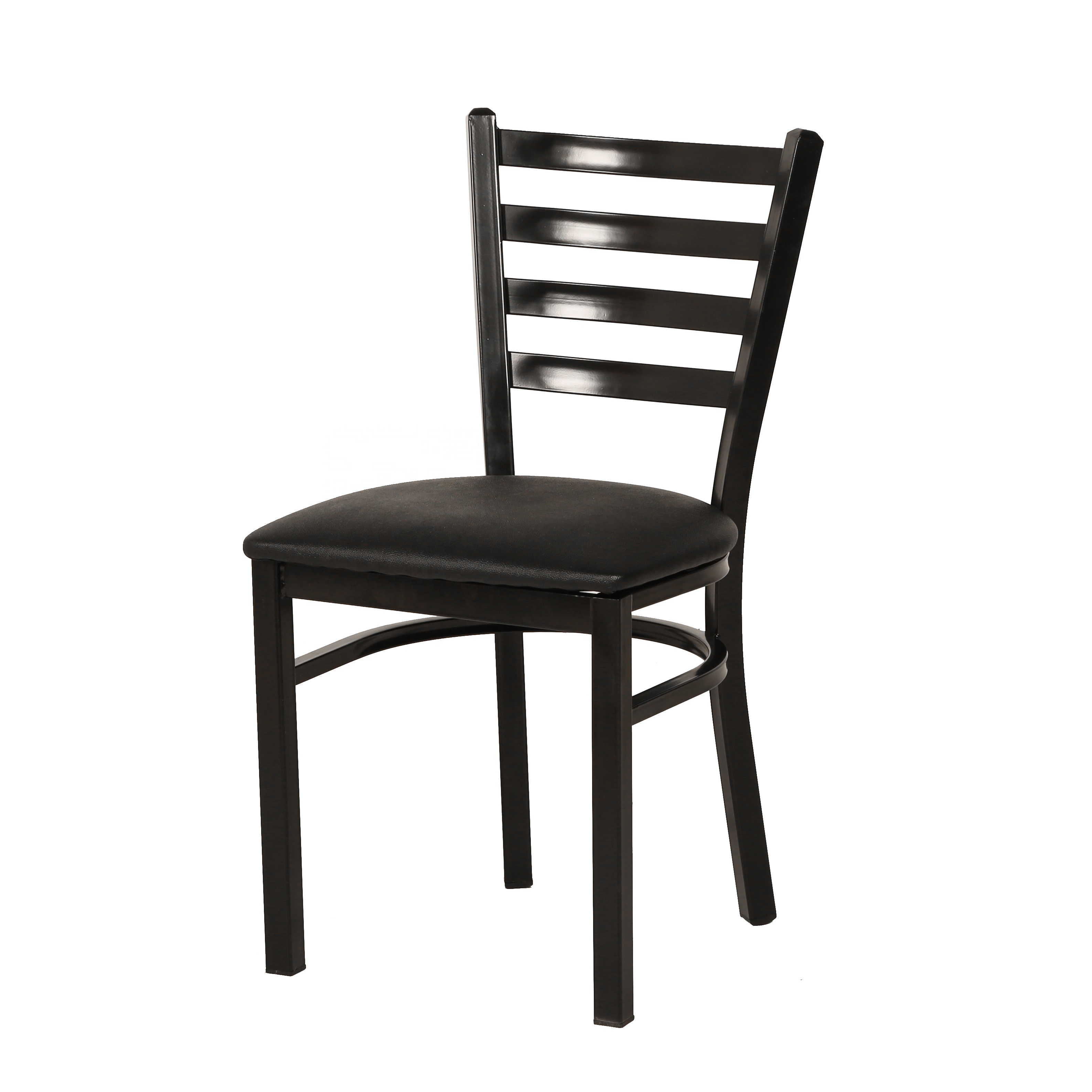 Black Back Metal Restaurant Chair with PVC Seat Manufacturer