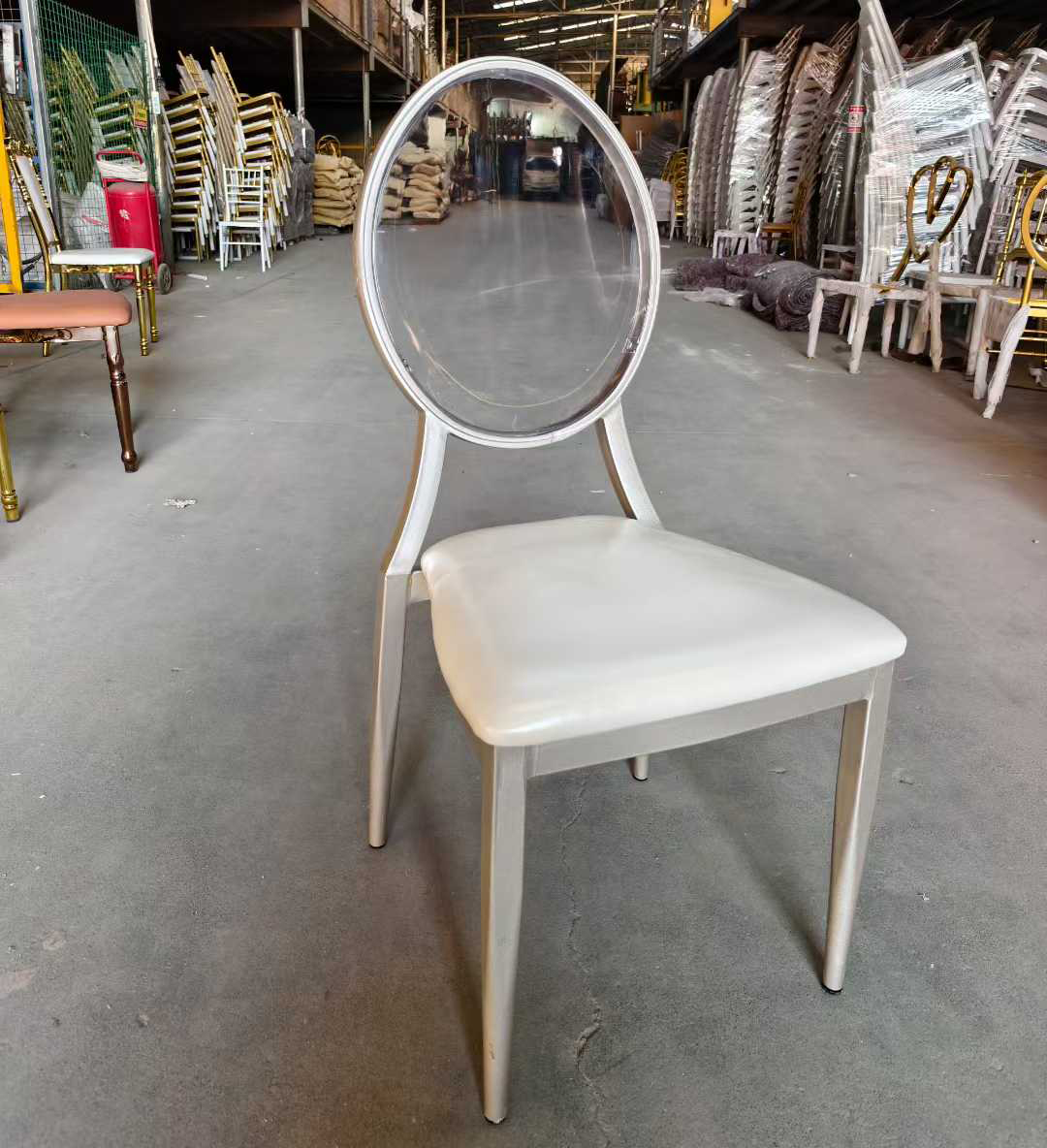 Hotel Chair Modern Luxury Round Back Wedding Chair Metal Frame Leather Party Chairs for Event