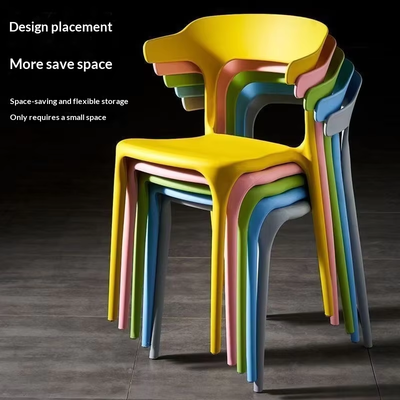 Plastic Nordic Backrest Horn Light Luxury Stackable Dining Chair for Home Furniture Outdoor Use Office & Cafeteria