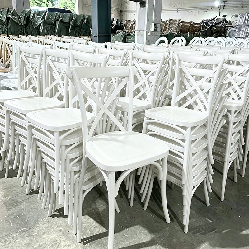 Wedding Chair Hotel Outdoor White Plastic Cross Back Wedding Chairs X Back Plastic Cross Chair for Banquet Event Party