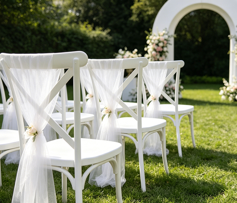Stackable White Party Banquet Wedding Events Plastic Pp Resin Crossback Chair
