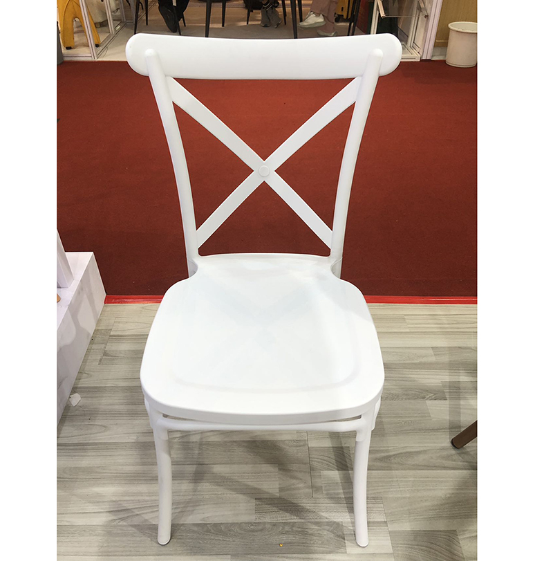 Party Chair Stackable Resin Cross Back Chair Indoor Outdoor Wedding Hotel Event Rental Chair