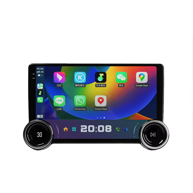 CAR 10,1 дюйма с двойной ручкой стерео DVD -плеер GPS Navigation Main Unit Central Control Android Multimedia DSP RDS -игрок радио