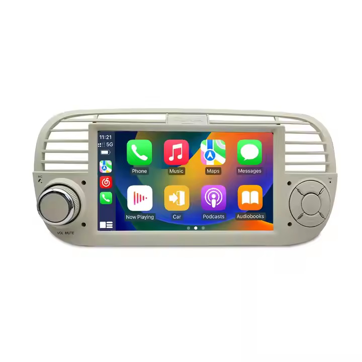 7 '' Android Car GPS Navigation Radio Touchscreen integriert MP3-Player Unterstützt Carplay External Microfon für Fiat 500
