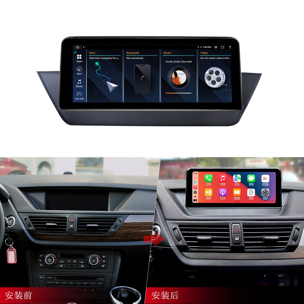 10.25 بوصة IPS شاشة تعمل باللمس CarPlay أندرويد السيارات لتحديد المواقع والملاحة راديو الوسائط المتعددة لسيارات BMW X1 E84 CIC 2010-2015