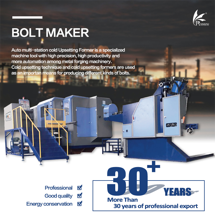 Machine de fabrication de boulons entièrement automatique Rainbow RBF-84S, machine de forgeage à froid