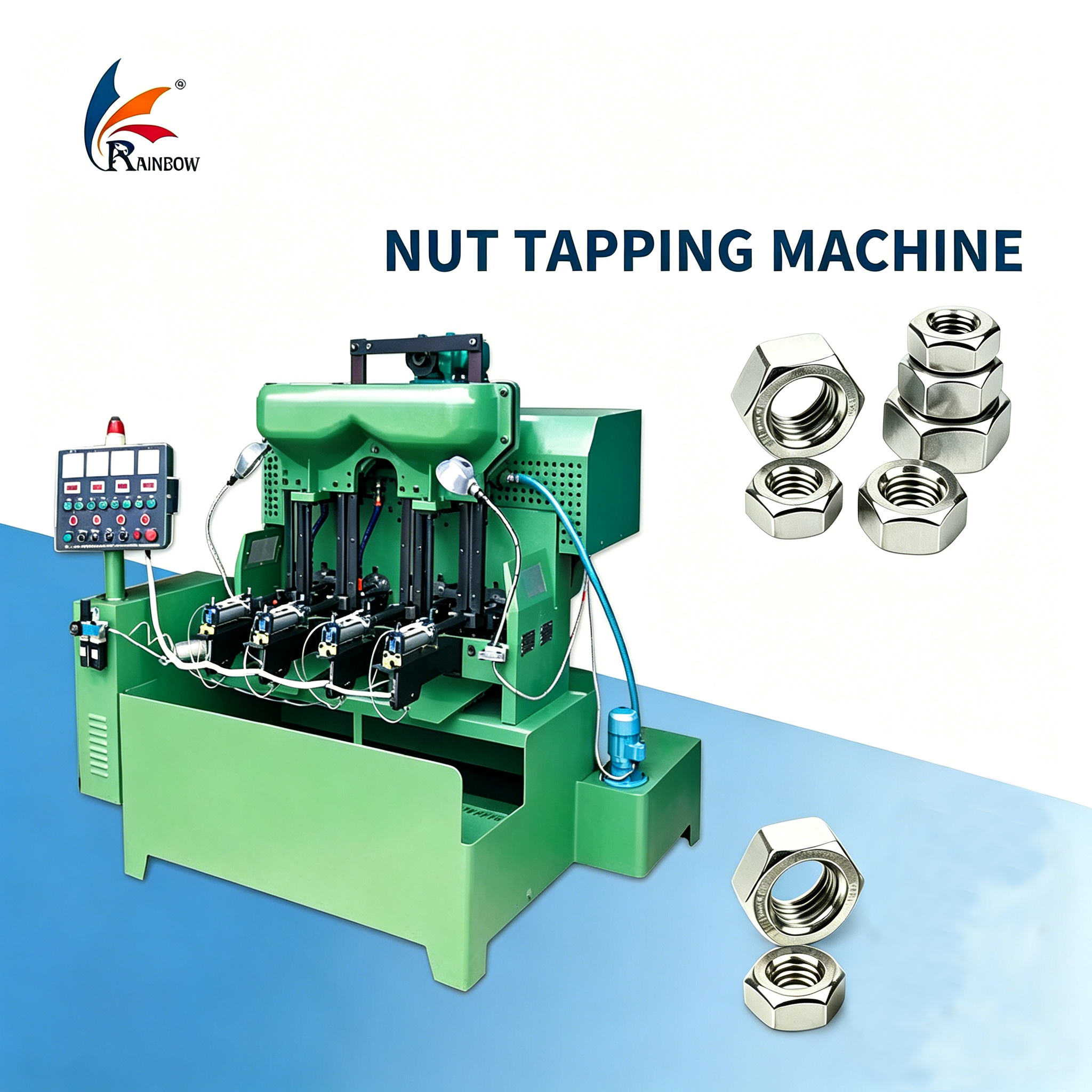 Full Automatic Spindle Tapping & Nut Drilling Machine with PLC Control High Productivity Motor & Pump - COPY - oua02g
