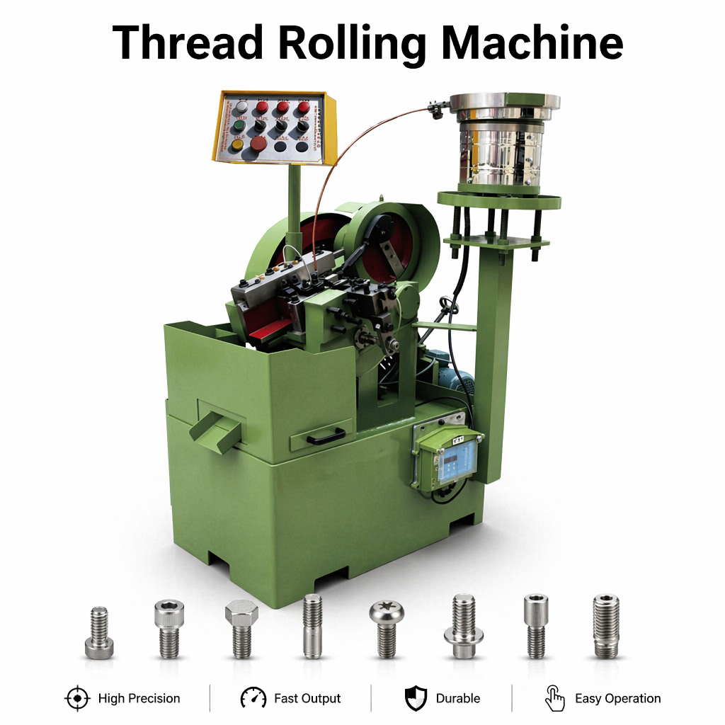 Full Automatic High Speed Flat Die Thread Rolling Machine 2-6mm for Screw Bolt Stud Fastener Manufacturing