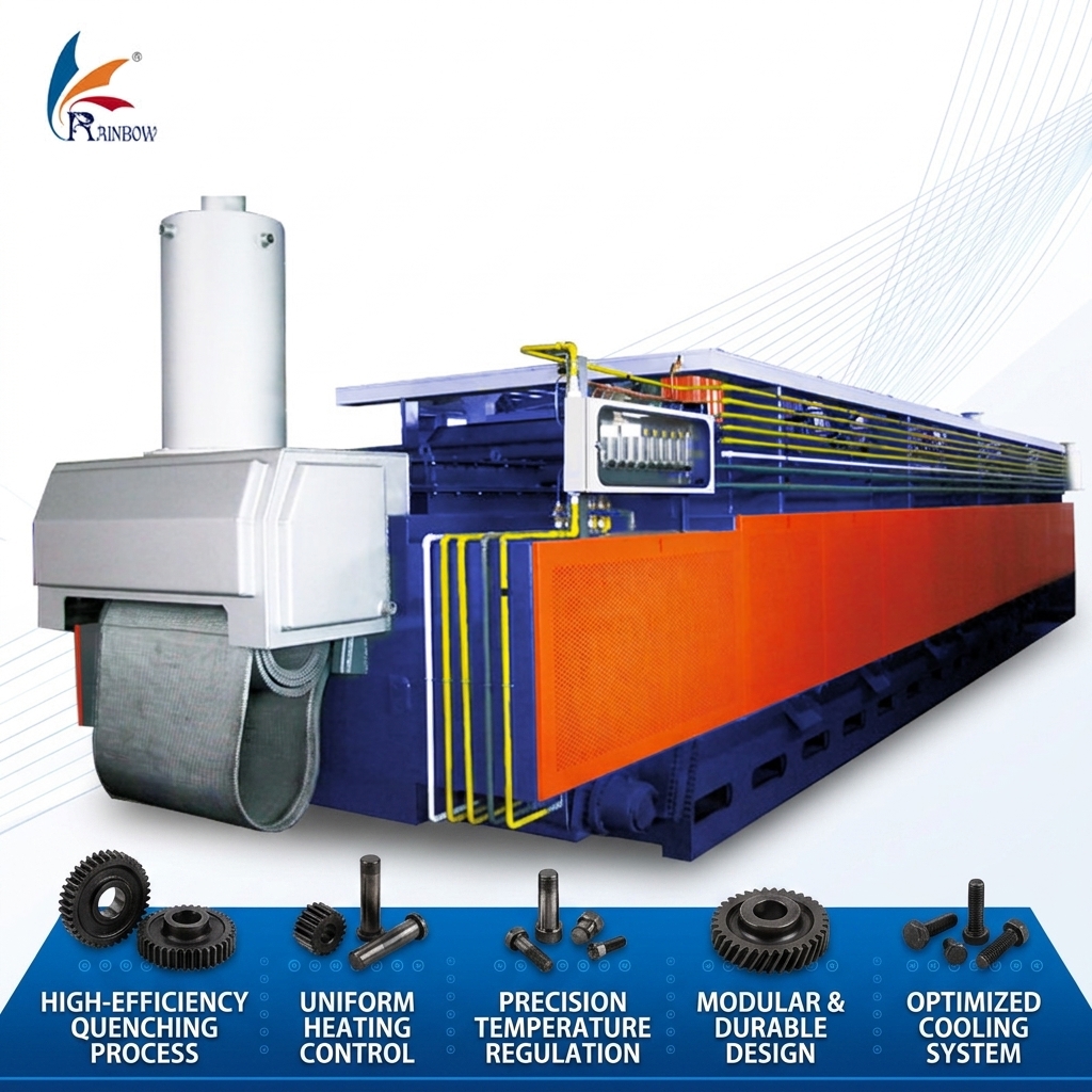 Continuous Mesh Belt Quenching Furnace High Efficiency Industrial Heat Treatment Equipment for Fasteners Hardware Auto Parts