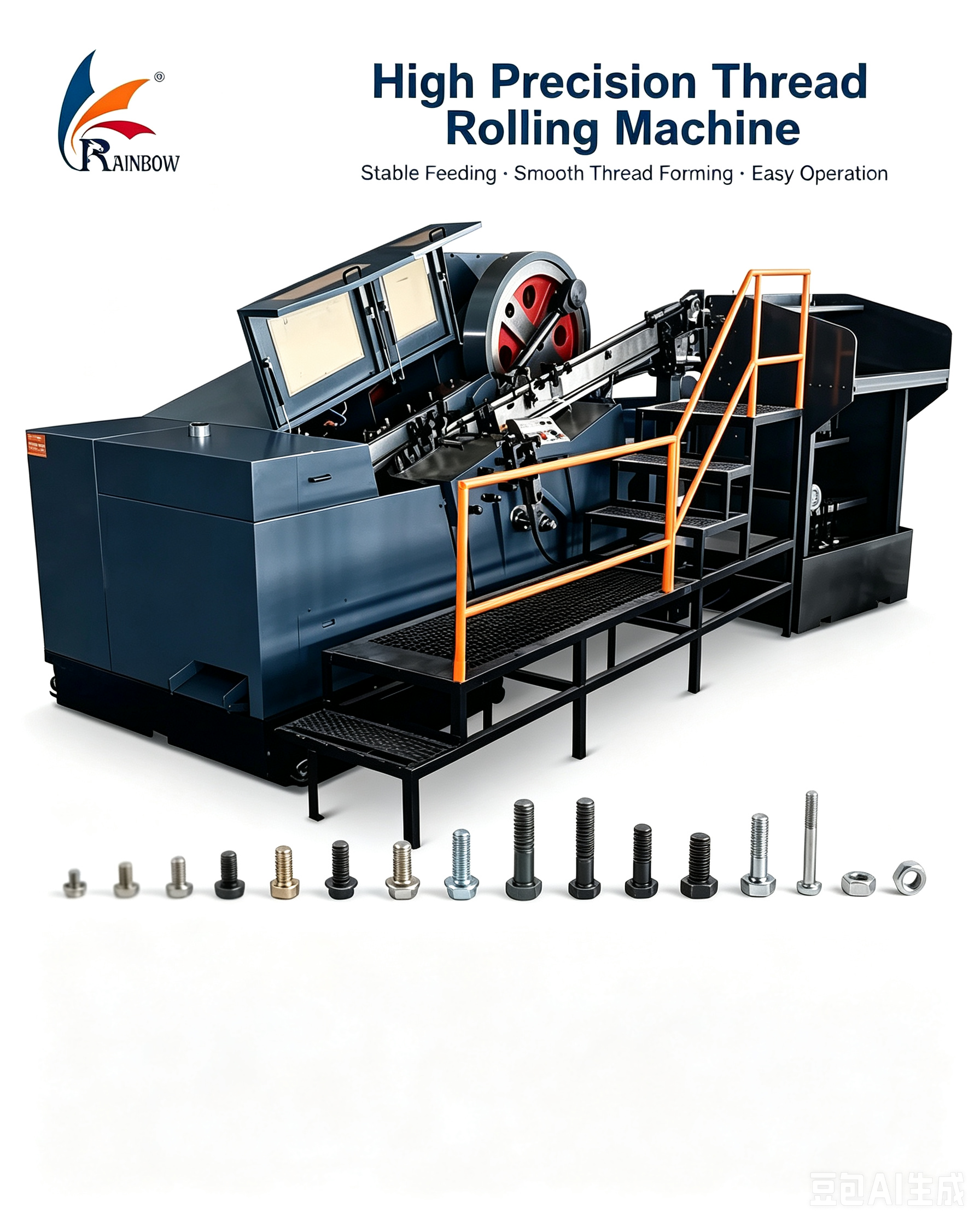 High Precision Automatic Thread Rolling Machine | High-Speed Cold Forming Threader for Bolts & Fasteners