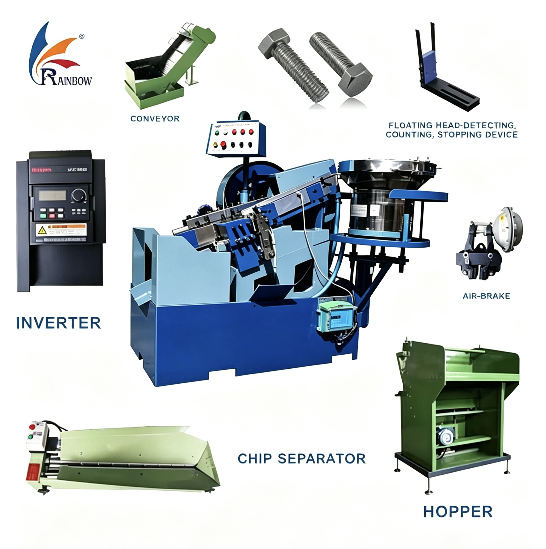 Automatic High-Speed Thread Rolling Machine, Industrial Cold Thread Forming Equipment for Bolts & Screws Mass Production