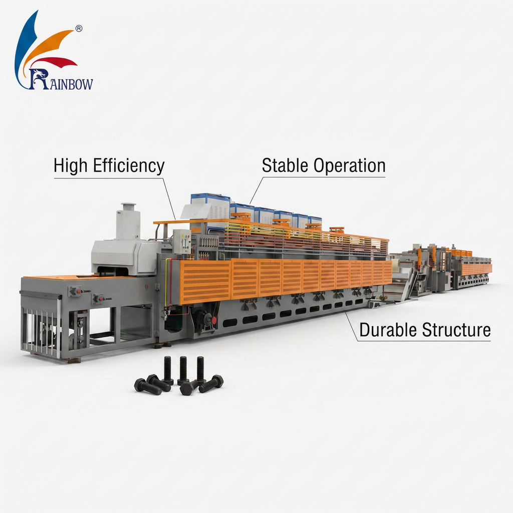 Automatic Continuous Mesh Belt Quenching Furnace Industrial Heat Treatment Equipment for Fasteners Bolts Nuts Hardening & Tempering