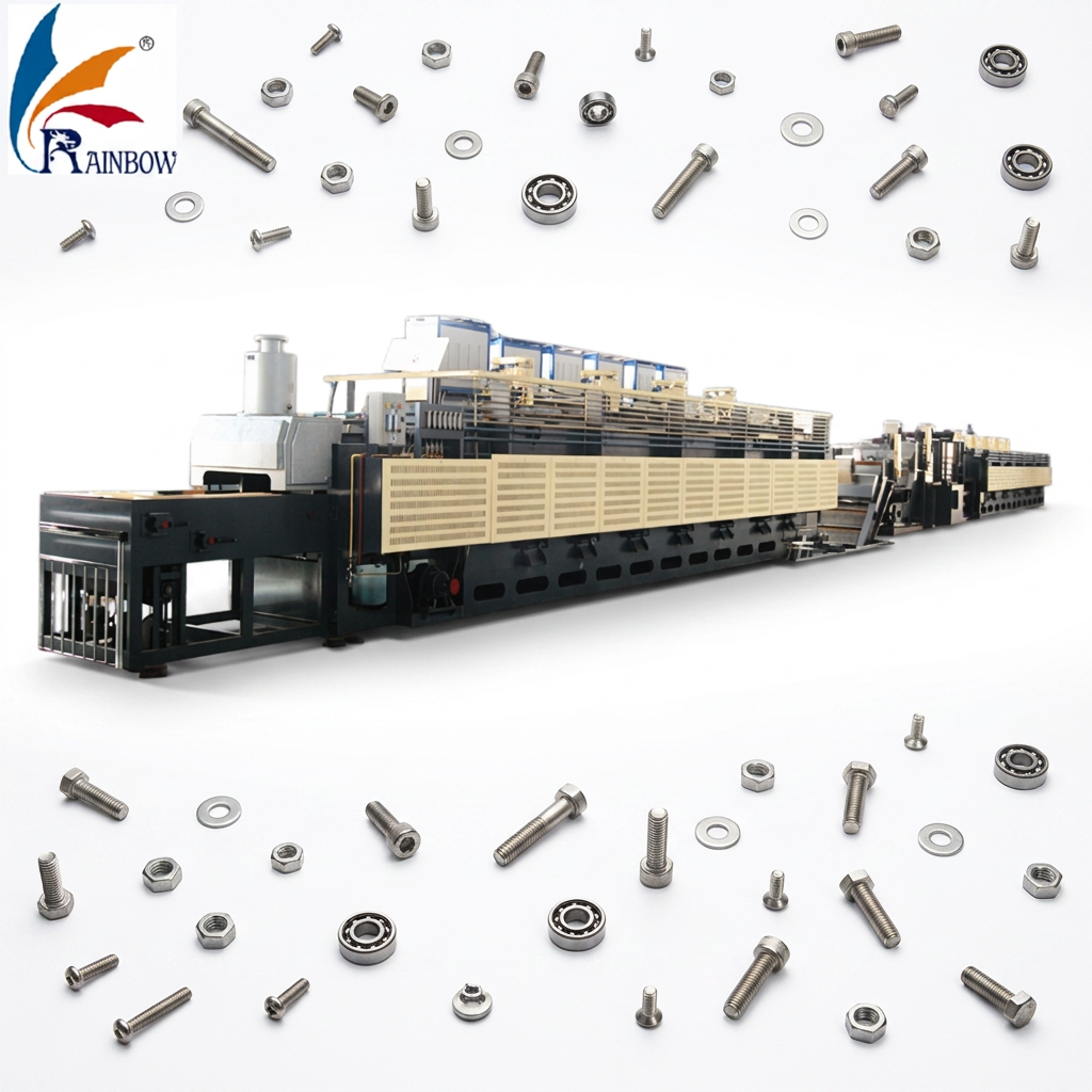 Excellent temperature uniformity Mesh Belt Furnace for Screw and Concrete Nails