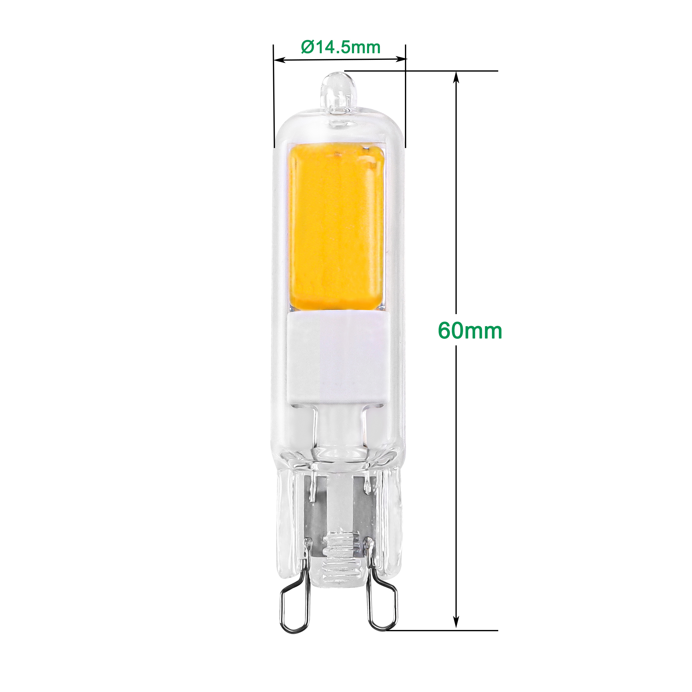 Full Glass G9 LED Light Bulbs 4W No Flicker Non Dimmable